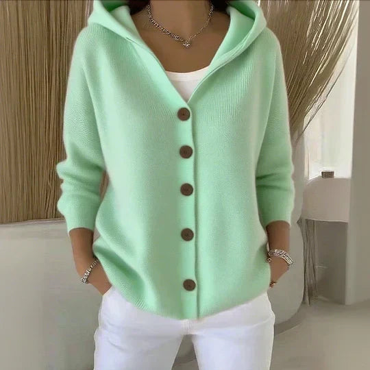 Ginevra | Cardigan in Maglia con Cappuccio e Bottoni