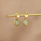 Orecchini a Goccia Acquamarina in Argento 925 Dorato