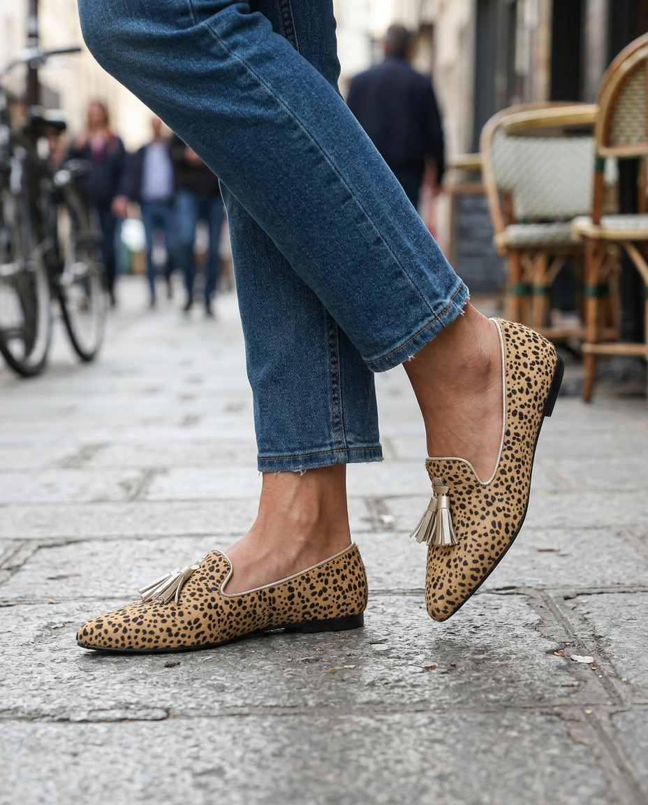 Mocassino Ginevra — Ghepardo, Nappine Oro