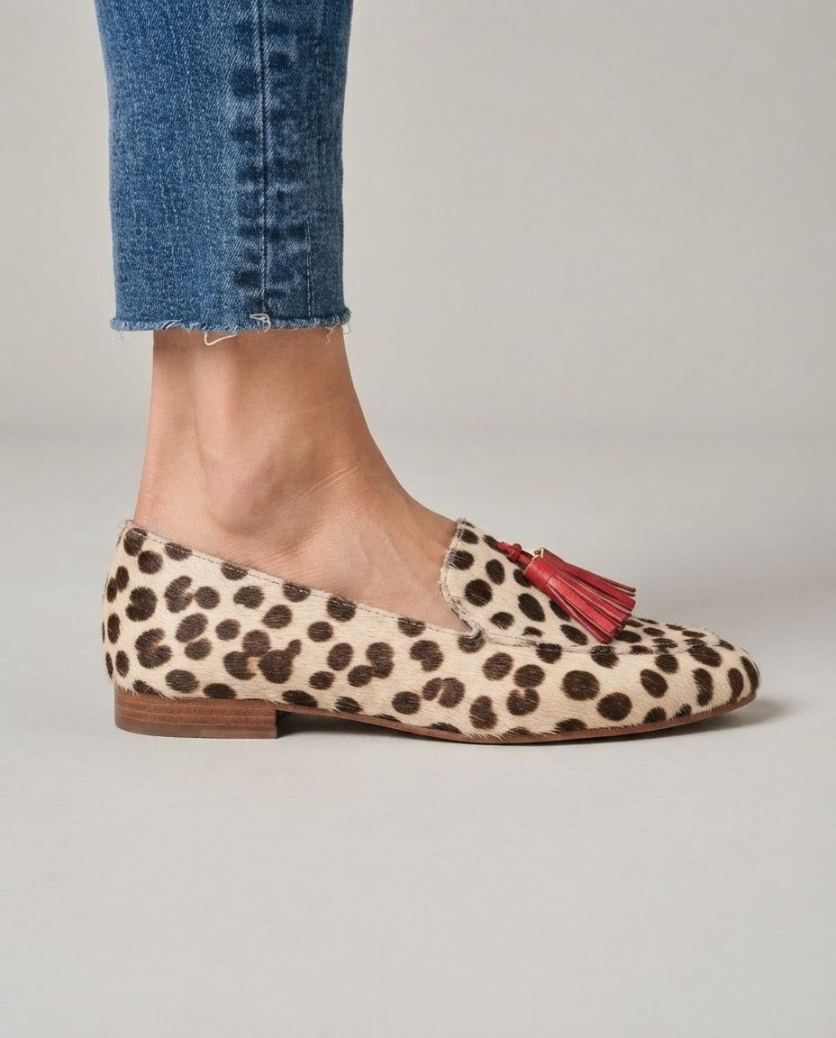 Mocassino Aurora — Pois Crema, Nappine Rosse