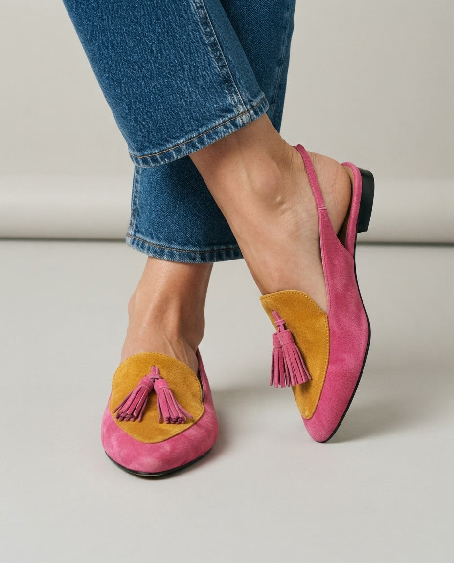 Slingback Elena — Fucsia e Senape