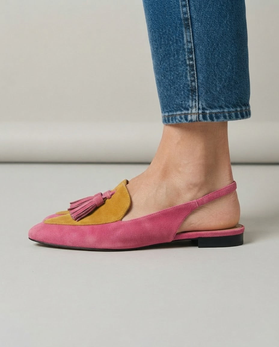Slingback Elena — Fucsia e Senape