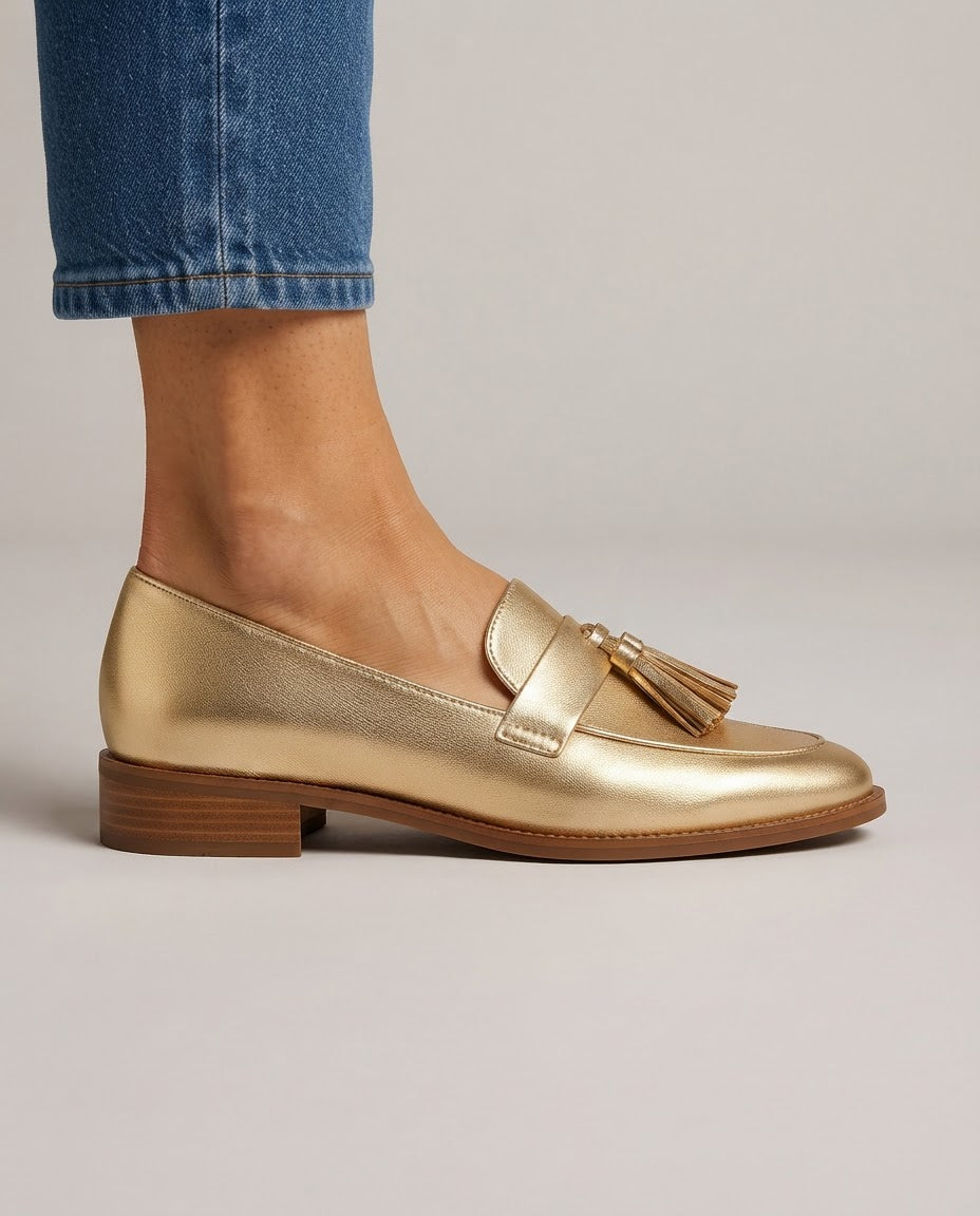 Mocassino Dorotea — Oro con Nappine