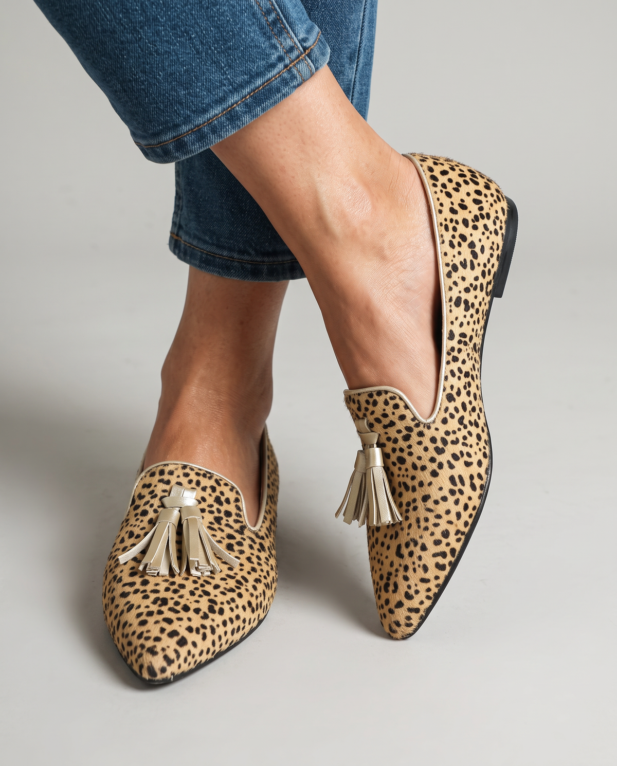 Mocassino Ginevra — Ghepardo, Nappine Oro