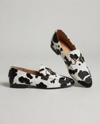 Mocassino Animalier Bianco e Nero con Pelo