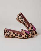 Mocassino Ginevra — Leopardo, Nappine Fucsia
