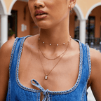 Collana a pendente bianca a strati Valerie
